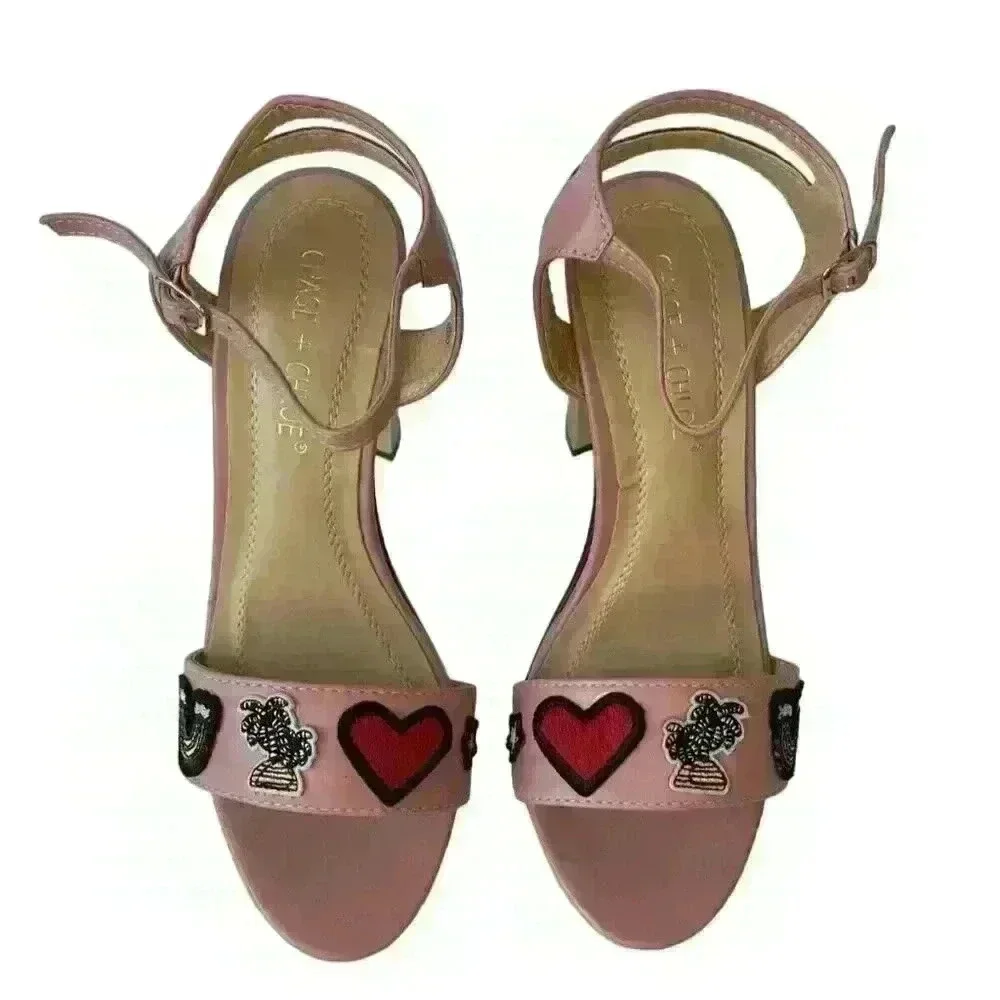 Pink & Gold / Women High Heels Sandals/ Us size 6.5